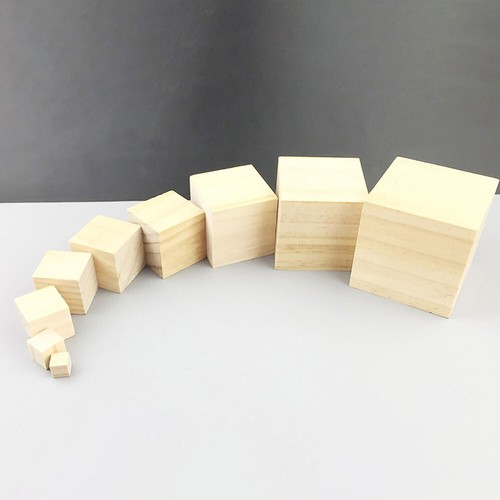 Cubos de madera 8 mm/10 mm-80 mm cubos artesanales de madera natural bloques arte artesanal modelo hágalo usted mismo - Imagen 3 de 5