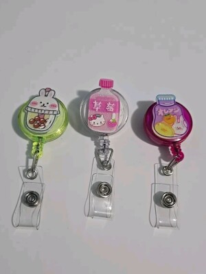 Kawaii Badge Reel Retractable Lot Of 3 Nurse Badge Holder