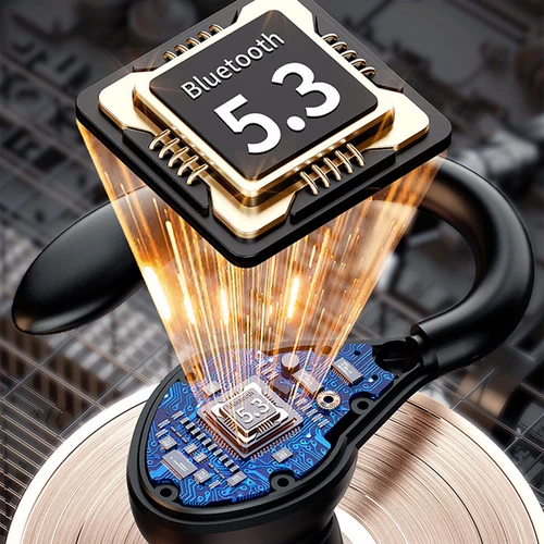 Bluetooth 5.3 Headset Wireless TWS Earphones Earbuds Stereo Headphones Ear Hook - Picture 2 of 13