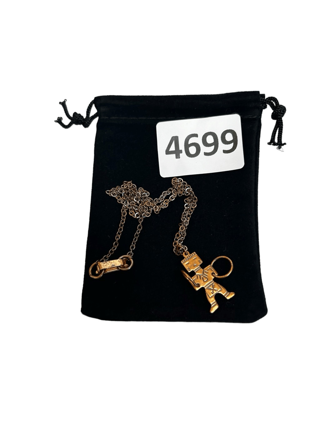 Pendentif Vintage Masculin Style Aztèque - Doré, Pièce Unique