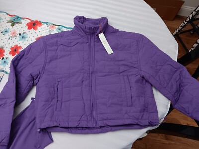 New with tag Ultra Light Down Jacket size M Purple Packable With Carry Bag 