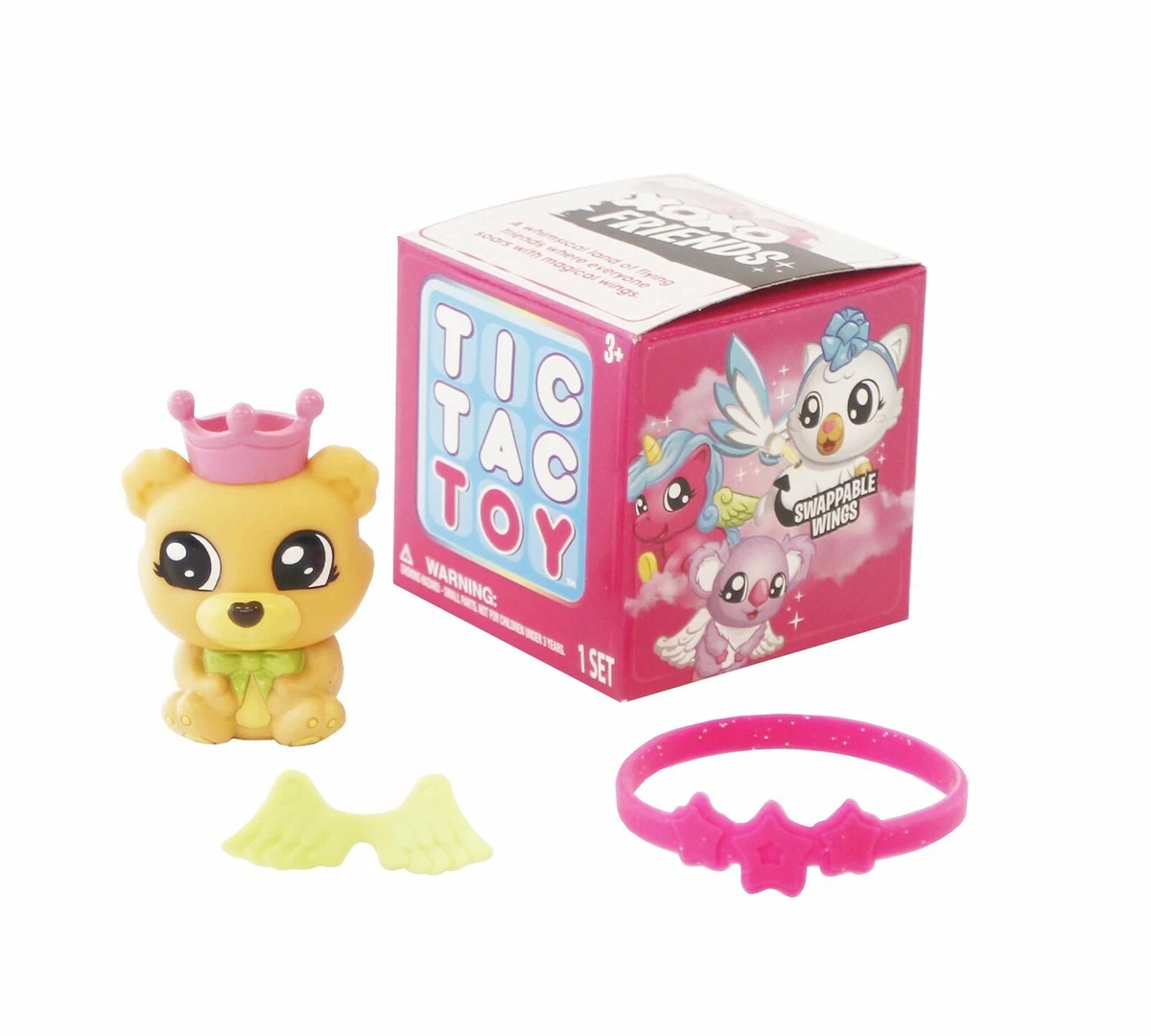 2 Pack Blip Tic Tac Toy XOXO Friends Single Surprise Box Friend + Wing +  Braclet