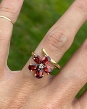 Natural Garnet Gemstone With 925 Sterling Silver Ring For Women's,All Size Ring