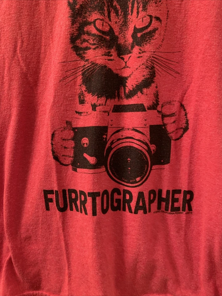 Camiseta Gráfica Niños Cuello Redondo Divertido Gato "FURTÓGRAFO PROFESIONAL" Talla M Foto 4 de 4