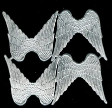 Scrap Die cut German Dresden Silver Foil Paper Angel Wings Victorian Crafts