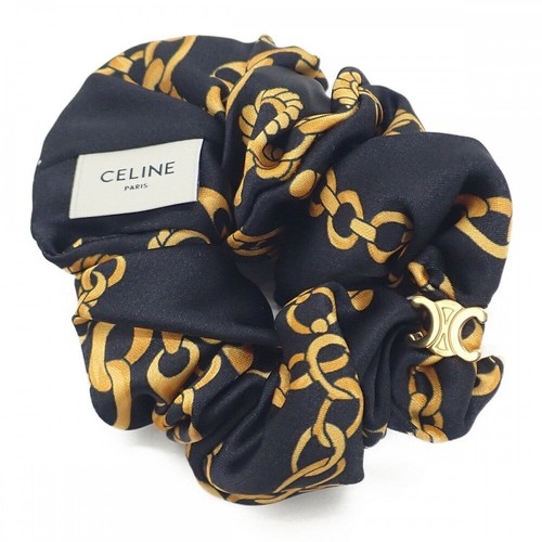 CELINE Scrunchie Chain Bracelet Viscose Black Women's TGIS - Picture 2 of 5