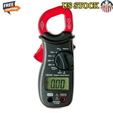 Digital Clamp Meter AC DC Voltage Tester Resistance Continuity Large LCD Display