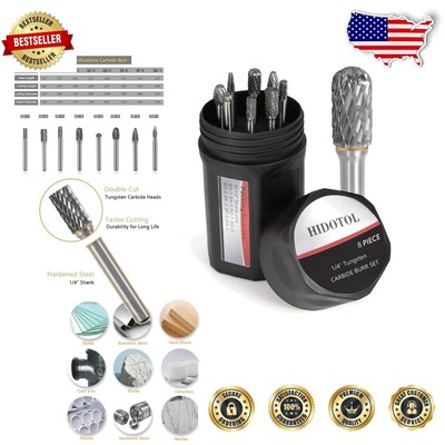 High-Quality Tungsten Rotary Burr Set - 1/4'' Shank for Professional Use