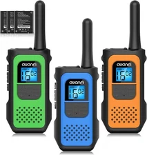 AWANFI Walkie Talkies for Kids Adults, 3 Pack Rechargeable Walkie Talkies USB-C