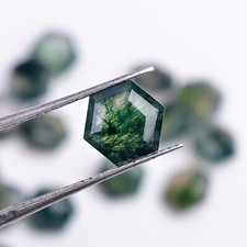 Natural Moss Agate Hexagon Shape 5x5x3mm Loose Gemstone Anniversary Gift 1 Ct.