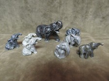 Vintage Hand Decorated Mini Elephant Figurine Lot of 8 Pcs a Pack of Pachyderms