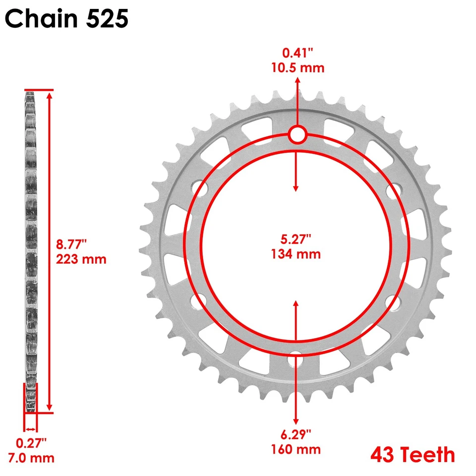 Piñón de cadena de transmisión delantero trasero Caltric para Husaberg FC501 1994 / FC600 1994 Foto 3 de 4