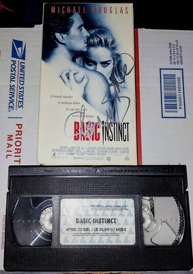 SHARON STONE SEXY ICON SIGNED AUTOGRAPHED VINTAGE BASIC INSTINCT VHS TAPE PROOF