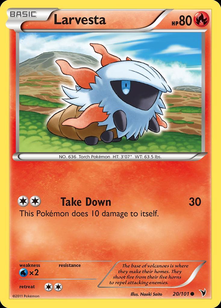 Pokemon Larvesta (20/102) Noble Victories LP