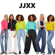 JJXX Crop Hoodies for Women Zip Fastening Long Sleeve Sweatshirts Hooded Top