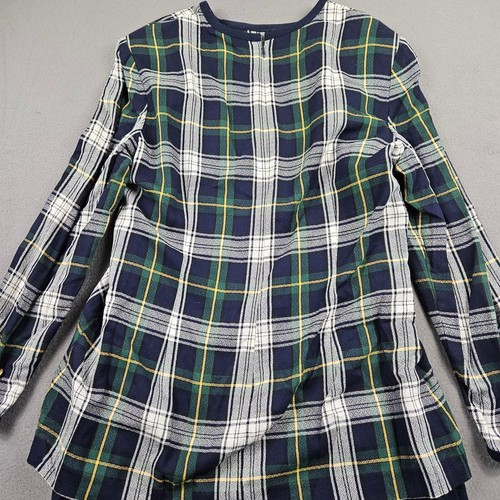 Vintage Talbots Dress Size 16 Plaid Pleated Skirt School Girl Green Rayon Wool - Picture 8 of 10