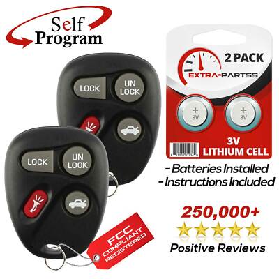 2 For 1996 1997 1998 1999 Buick Park Avenue Remote Keyless Entry Key Fob