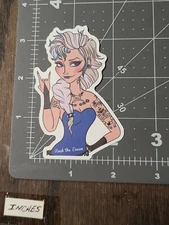 Twisted Sexy Elsa Frozen Rocker Adult Humor Skateboard Phone Sticker /Decal Mat6
