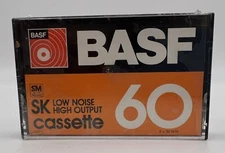 SEALED (NIP) BASF  SK  60  JAMPROOF BLANK CASSETTE TAPE, LOW NOISE/ HIGH OUTPUT