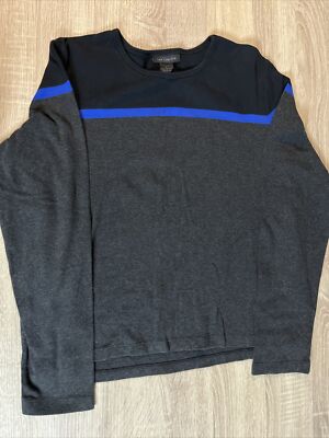 The Limited Top Women s Long Sleeve Shirt Gray Black Blue Sz L. Buzo Manga Larga