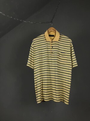 YSL Yves Saint Laurent vintage striped polo tee men l