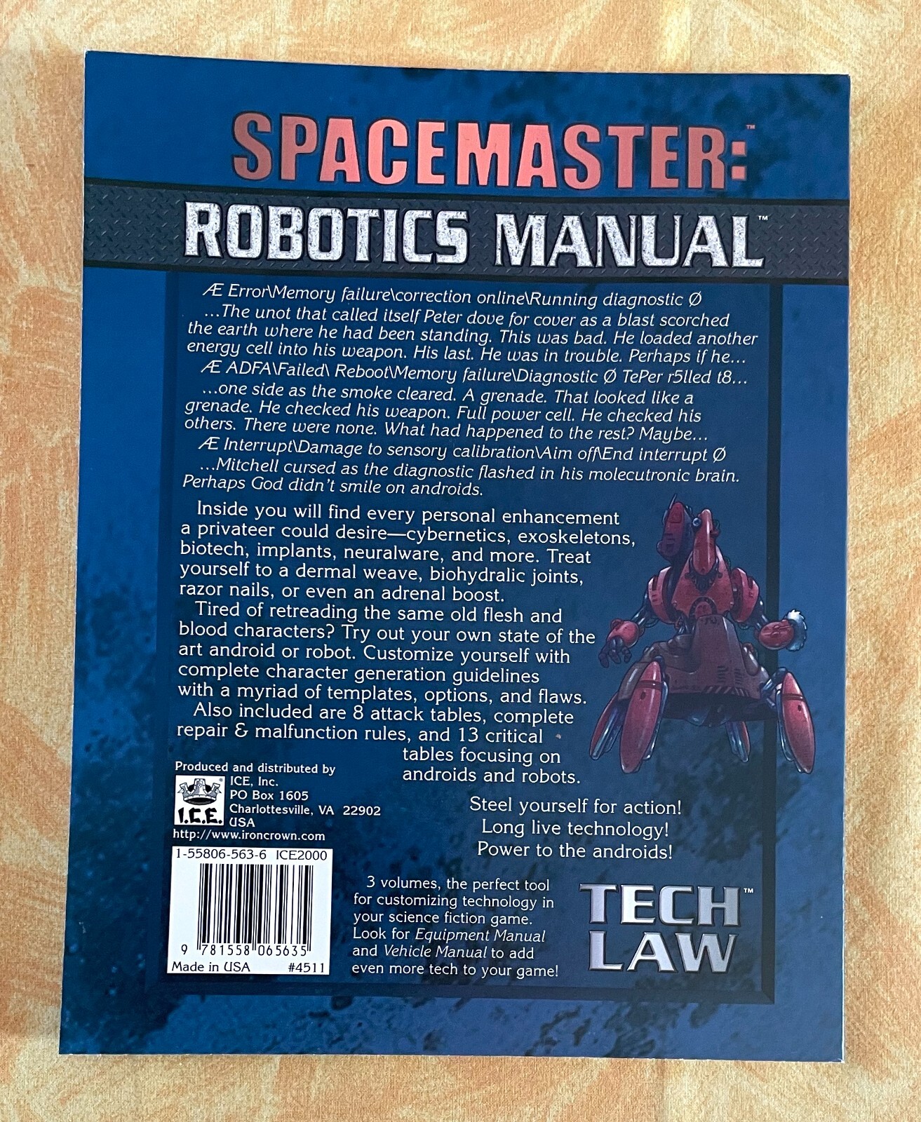 Manuel de robotique Spacemaster Tech Law 3e édition 2000 ICE 4511 pour collectionneur - 2