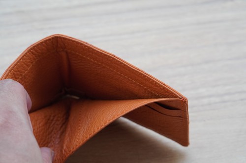 Orange Genuine CROC Leather MEN'S MINI Wallet, Slim Wallet - Picture 5 of 5