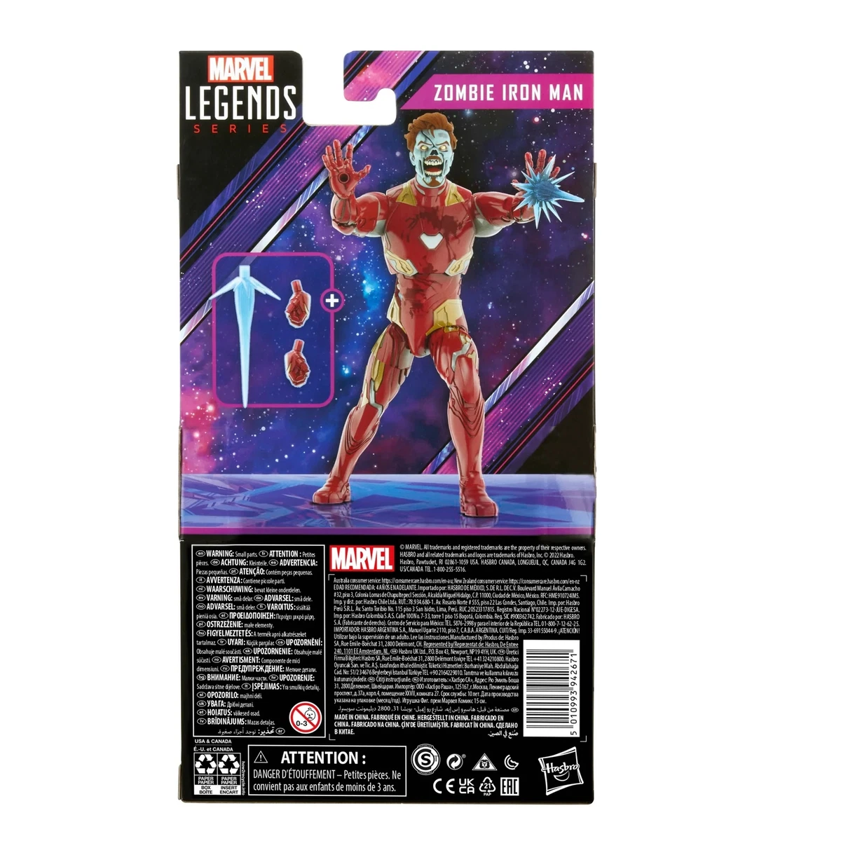 What If? Khonshu Disney + Zombi Iron Man Marvel Legends Figura de Acción Hasbro