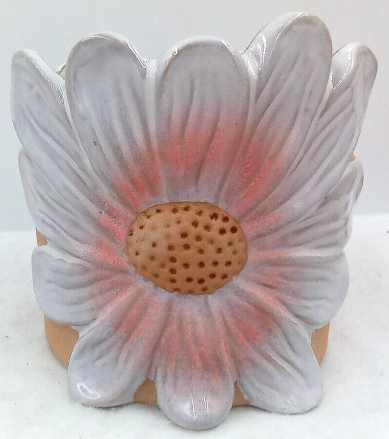 Ceramic Daisy Planter Pot in Pink and White Floral Design for Garden