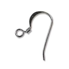 Ear Wire, 144 Black Oxide 22 Gauge 18mm Flattened FishHook Earwires Earrings