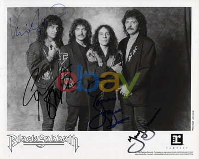 BLACK SABBATH with RONNIE JAMES DIO signed 1992 studio 8x10