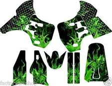 Green Flame Graphic Kit fits KX 500 Flames MX Graphics Decal kx500 