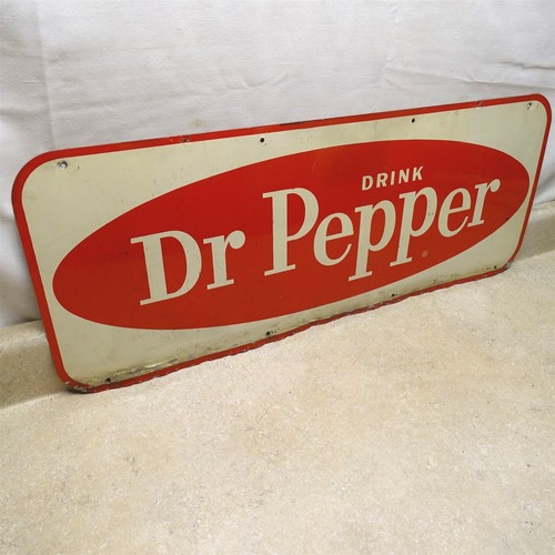 Vintage Drink Dr Pepper Advertising Sign, G 40, 30" X 11.75" - Picture 3 of 13