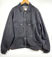 Gap Denim Jacket Mens XL Black Made in USA Vintage Workwear Trucker 1990s