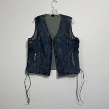 Rough-Neck First Manufacturing CO Denim Conceal Carry Snap Up Vest Womens Size L