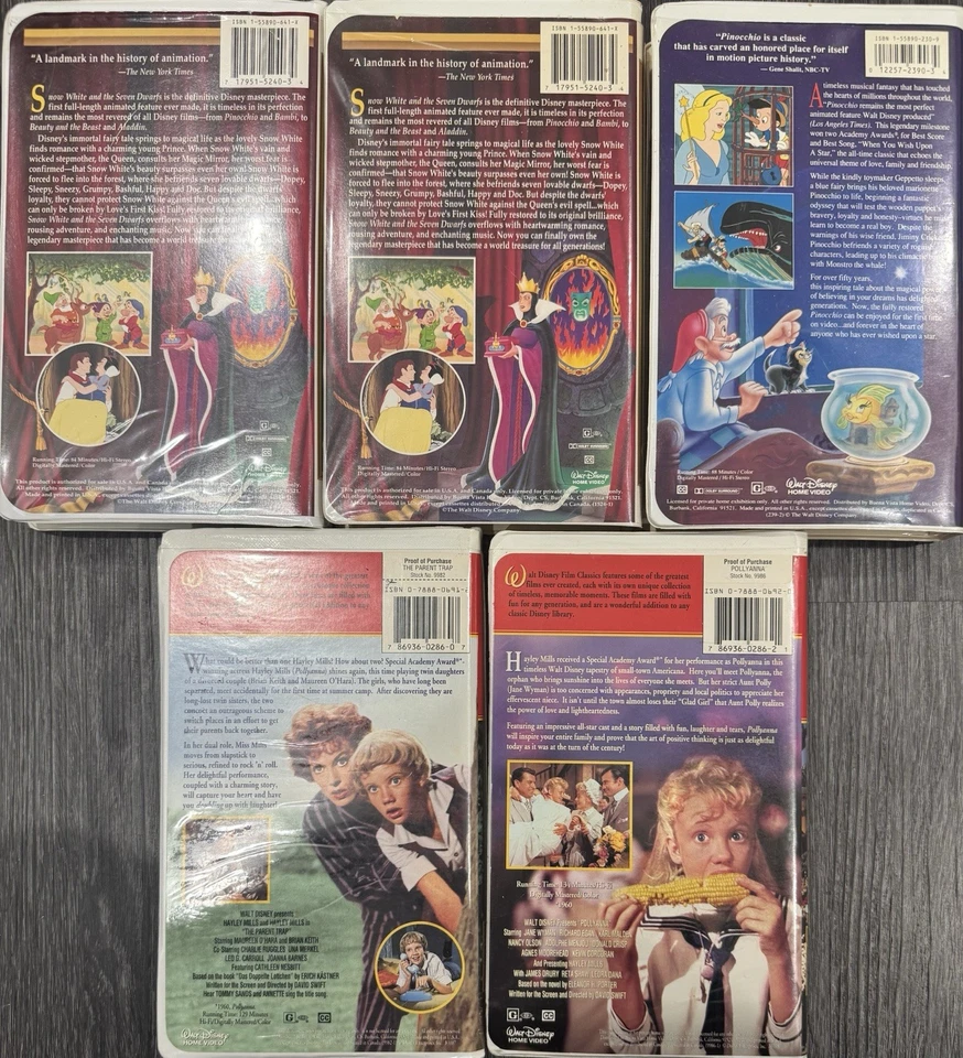 Walt Disney's Snow White/Pinocchio/Pollyanna/Parent Trap/Masterpiece Collection - Image 2 of 4