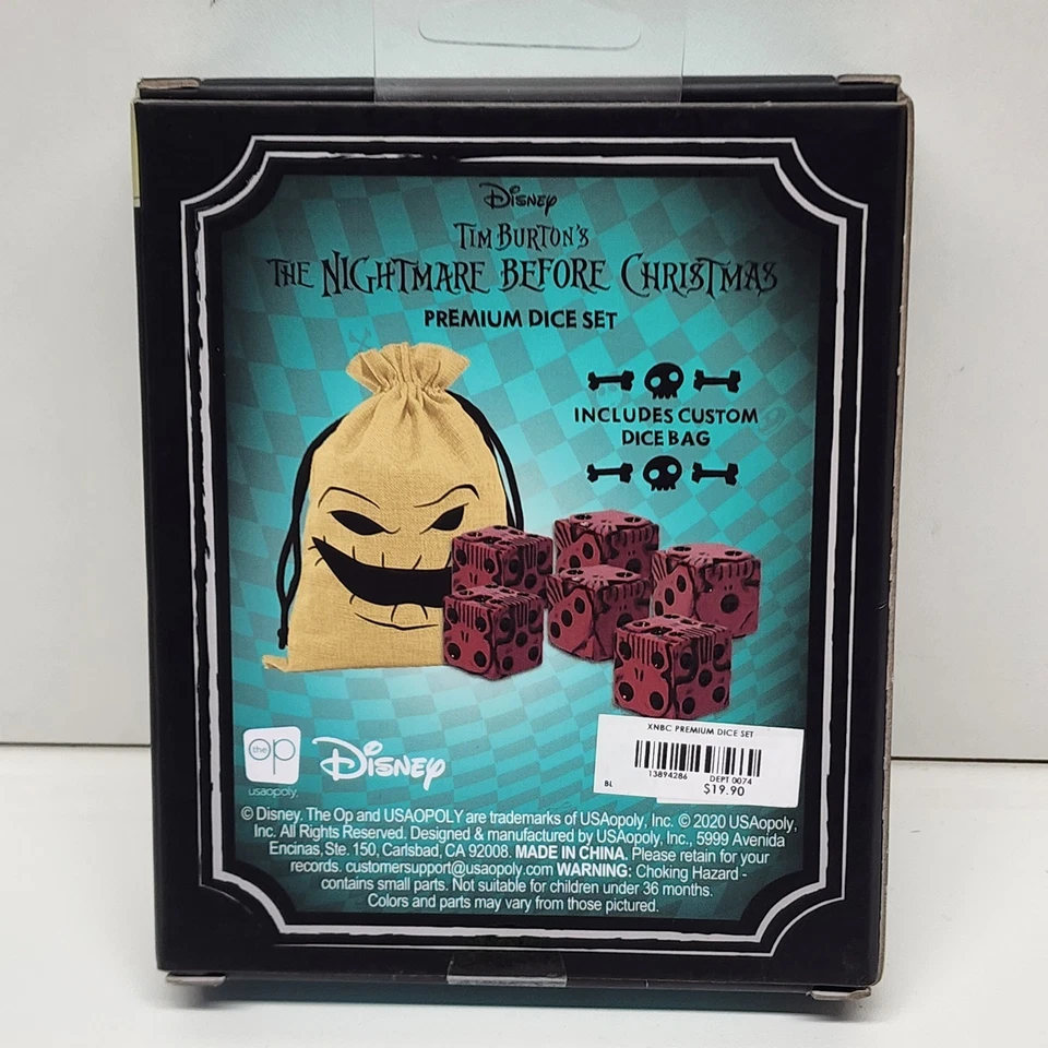 JUEGO DE DADOS PREMIUM DISNEY PESADILLA ANTES DE NAVIDAD con BOLSO PERSONALIZADO HALLOWEEN Foto 2 de 2