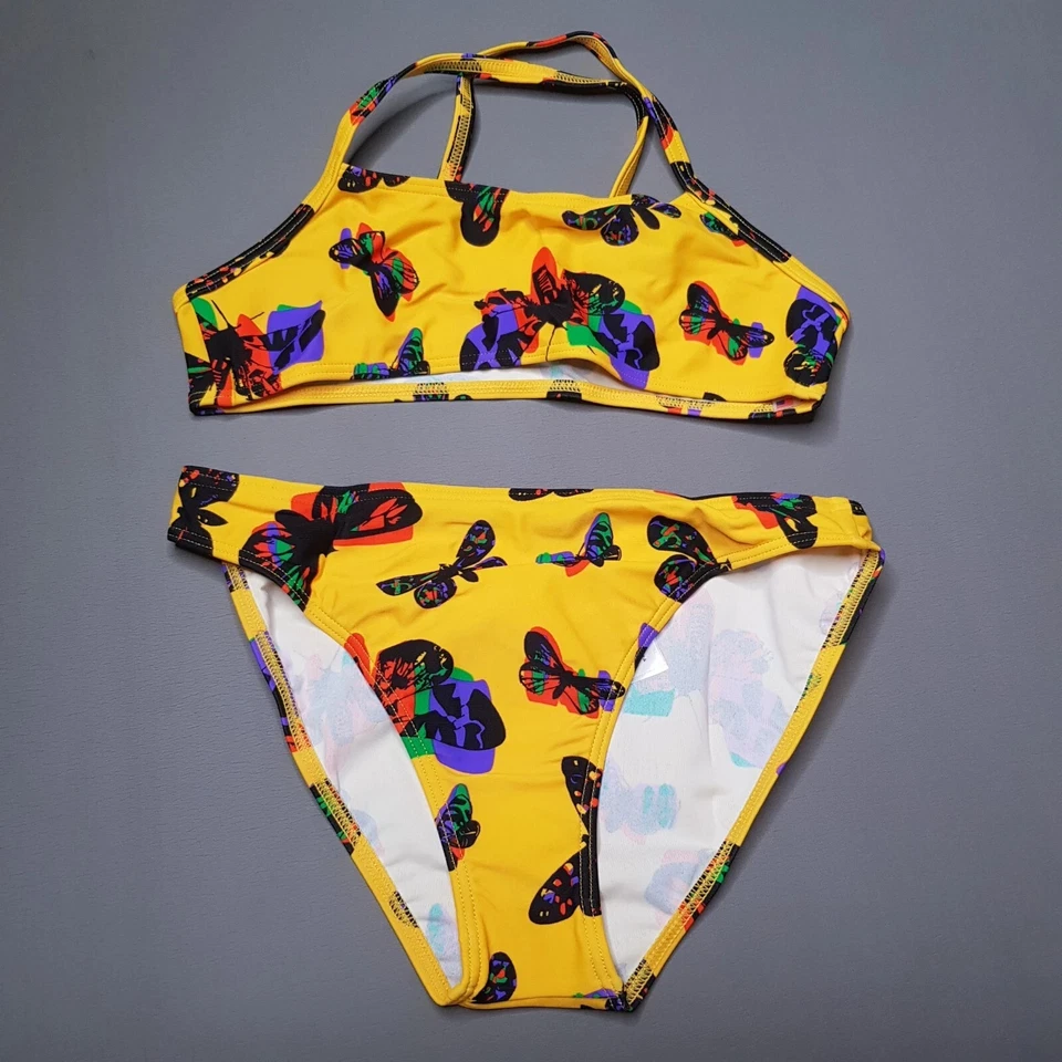 ARENA  Butterflies JR Mädchen Zweiteiliger Badeanzug Gelb Bikini Set Gr. 140 Neu - Bild 1 von 3