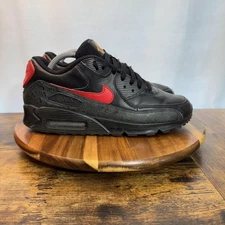 Nike Air Max 90 Shoes Mens Size 9 Black Red Leather Chinese New Year Sneakers