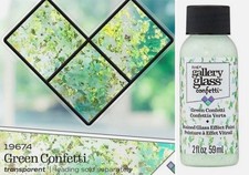Gallery Glass: Green Confetti &mdash; Beautiful Stained Glass Effect Paint, by Plaid