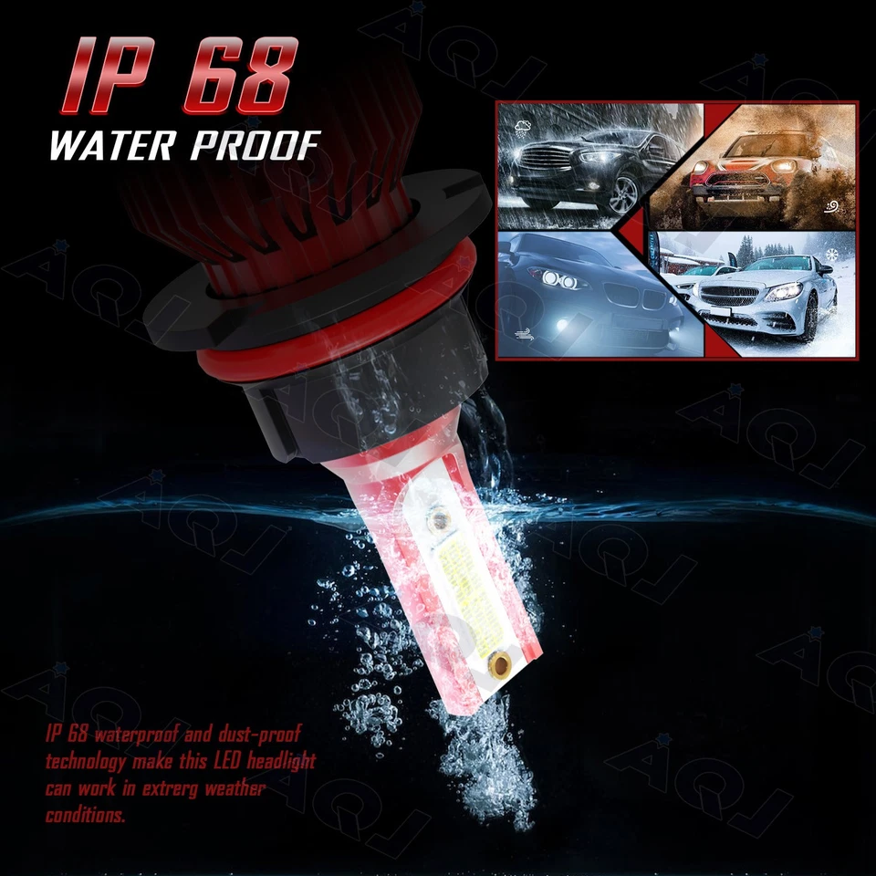 9007 LED Headlight Super Bright 6000K White For Mitsubishi Mirage G4 2017-2020 — 第 3/4 张图片