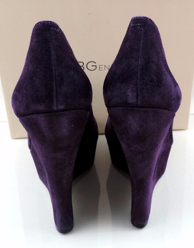 BCBG BCBGeneration Carleen Dress Platform Wedge Heels Pumps Purple Suede Size 10 - Picture 8 of 9