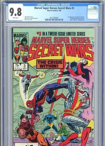 Secret Wars #3 CGC 9.8 White Pages 1st Volcana & Titania Marvel Comics 1984