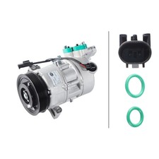 Klimakompressor 12 V Ø 110 mm HELLA Thermo-Expertise passend für u.a. BMW 1er