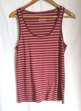 Fat Face Red Striped Vest Tank Top Ladies Size UK 14
