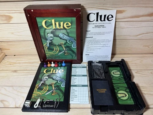 Parker Brothers Clue Vintage Game Collection Wooden Box Bookshelf Edition 2005