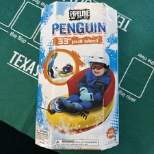 Pipeline Sno Penguin Snowpal Inflatable Pull Along Sled W/Pull Rope Age 1-3 33in