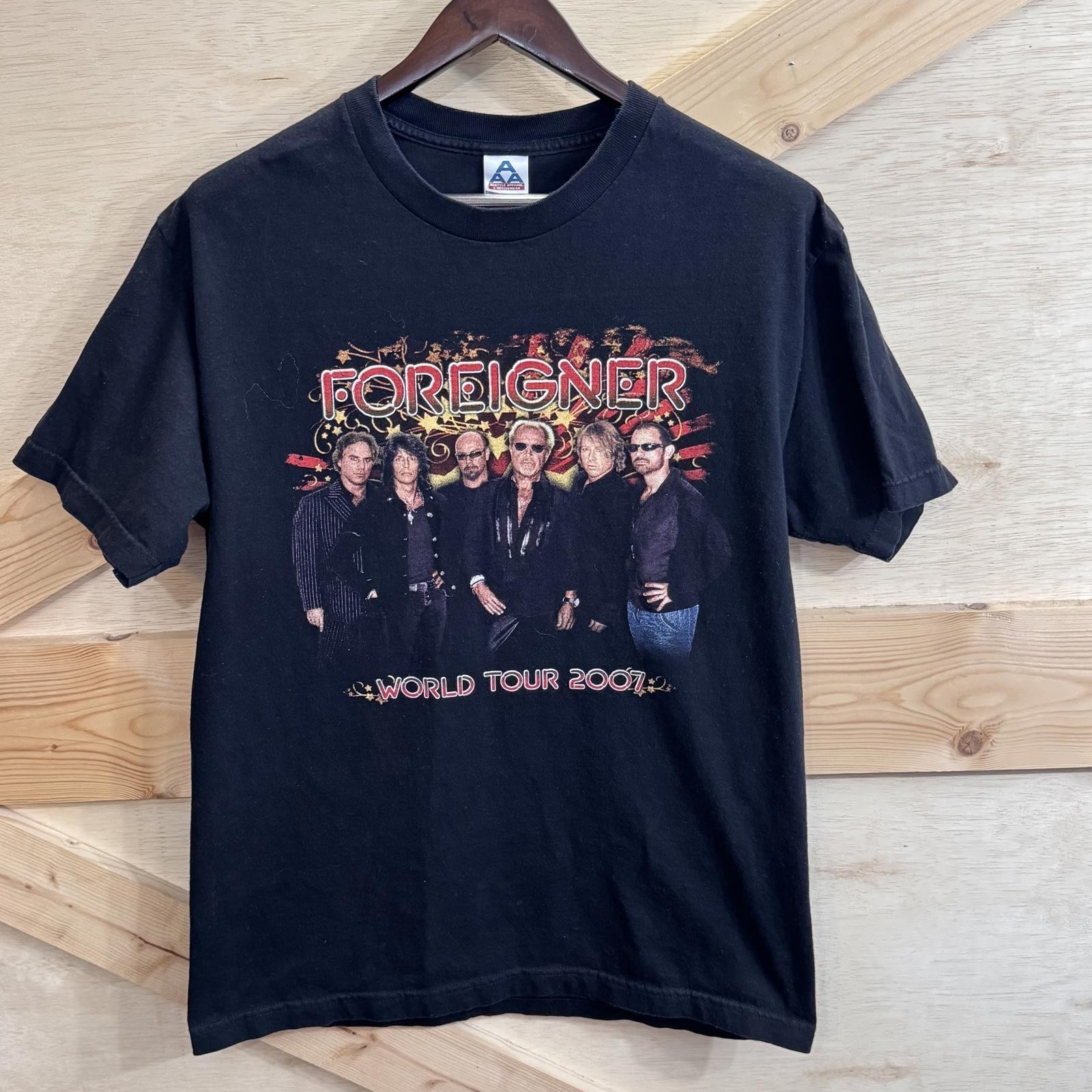 Foreigner Shirt Mens Large Black World Tour 2007 Concert Band Rock Tee