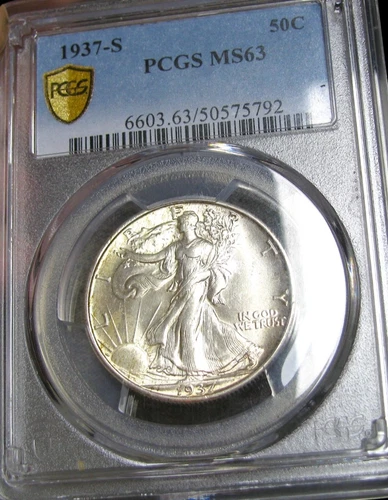 1937-S Walking Liberty Half Dollar Silver MS-63 PCGS Graded Coin --- #443C