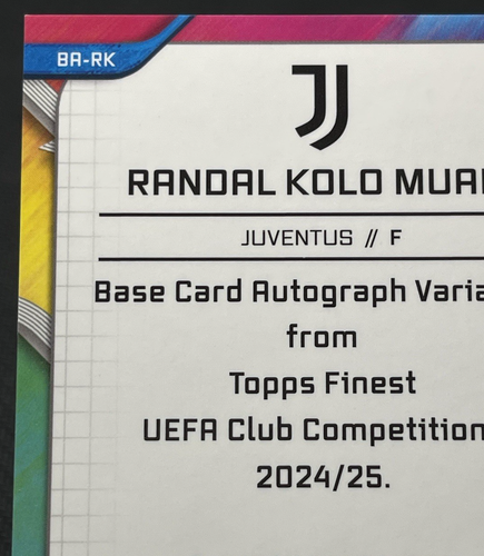Randal Kolo Muani 2024-25 Topps Finest UEFA Autograph #BA-RK Juventus - Afbeelding 13 van 20